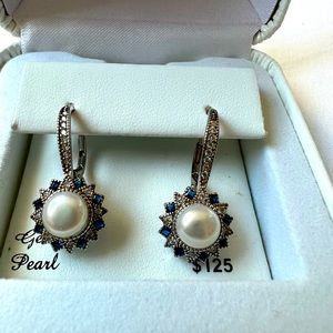 Pearl and Sapphire earrings